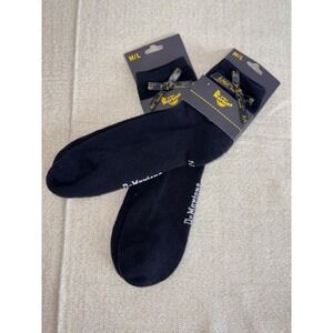 Dr. Martens Black Bow Socks Medium large AirWair Bouncing Soles Crew Socks NEW